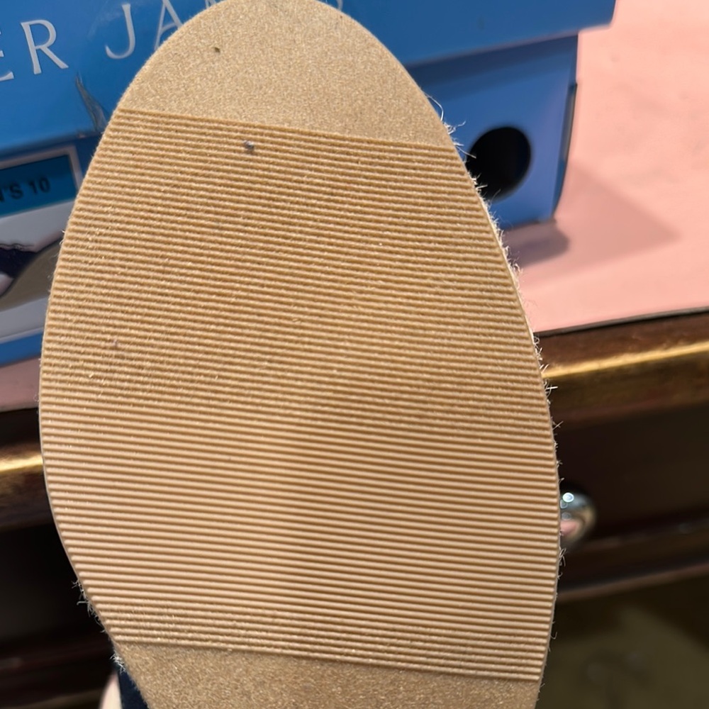 Draper James Navy Blue Cutout Espadrille Wedge Sandals - Picture 10 of 14